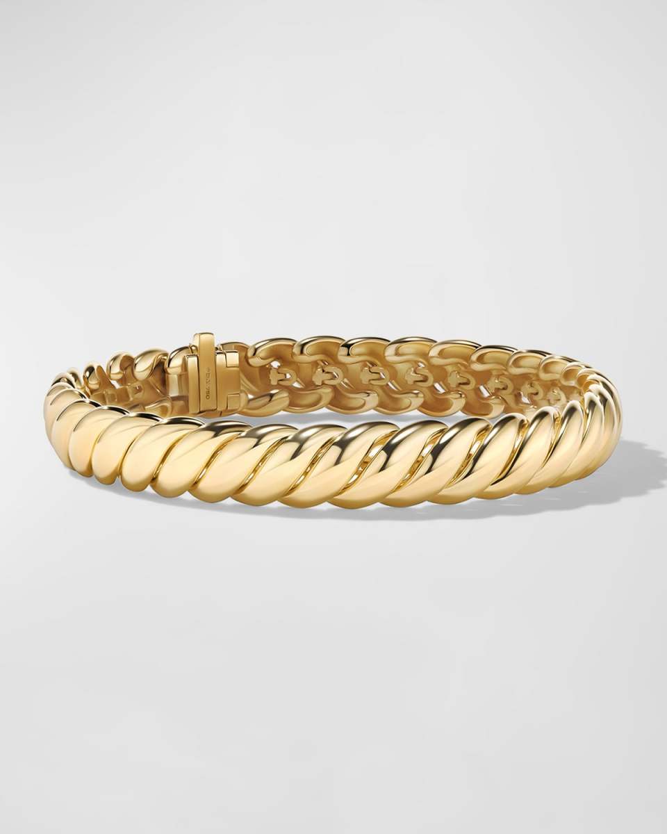 8.5mm Sculpted Cable Bracelet in 18K Gold